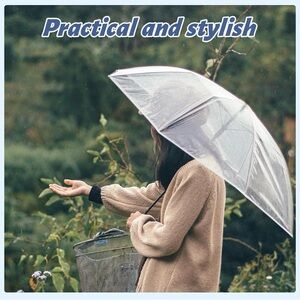 New!!! 2 Clear Dome Umbrellas with Metal Ribs